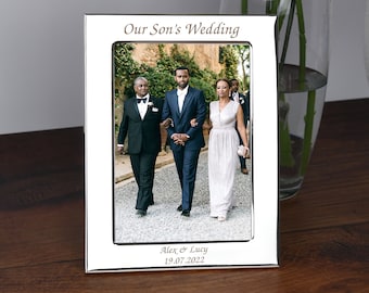 Personalised On Our Sons Son's Wedding Day Photo Picture Frame Gifts Ideas For Mother and & Father Of The Groom Presents Keepsakes