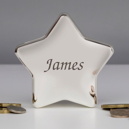 Personalised Silver Pig Piggy Money Box for Boys Christening Etsy