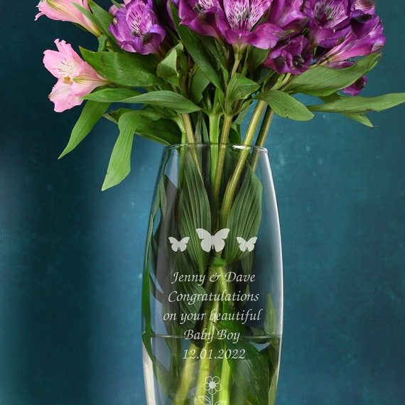 Engraved Glass Bullet Vase For Retirement Leaving Maternity Leave Gifts Presents 
