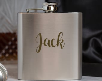 Personalised Silver Hip Flask 6oz Engraved Any Name Gift For Her Women Girls Stainless Steel Birthday Wedding Favour Bridesmaid Custom