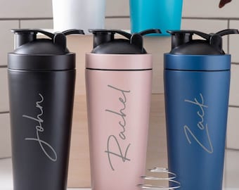 Personalised Large Name Protein Shaker Bottle Gifts Ideas For Gym Lover Workout Work Out Water - Includes Metal Shaker Ball For Mixing