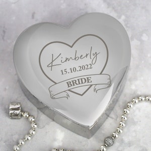 Personalised Bride Wedding Heart Trinket Box Gifts Ideas Presents For Wedding Favours Thank You Gifts