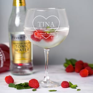 Personalizada madre de la novia boda globo Ginebra vidrio regalos ideas para boda favores fichas gracias presenta