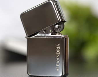 Personalised Name Silver Lighters Gifts Ideas For Birthday Christmas Fathers Day Mens Boys Dad Uncle Son 18th 21st 30th 40th 50th