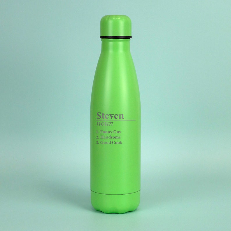 Personalised Name Definition Noun Insulated Water Bottle Etsy
