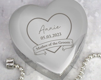 Personalisierte Mutter des Bräutigams Hochzeit Herz Trinket Box Geschenke Ideen Geschenke für Gefälligkeiten Danke Geschenke Ihre Frauen Mutter Mutter Mama