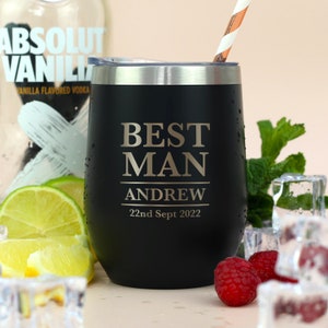 Vasos térmicos de viaje personalizados con aislamiento para bodas Ideas de regalos para padrinos de boda Ujieres Novias Novio Padres Madres Muestras de agradecimiento Despedidas de soltero