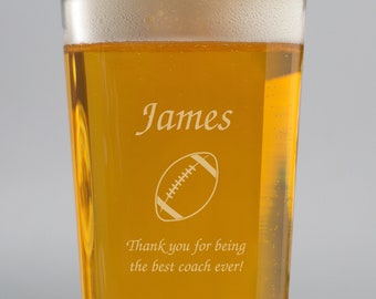 Personalised Rugby Glass Pint Gifts Ideas Presents For Birthday 18th 21st 30th 40th Mens Him Dad Son Managers Coach Season