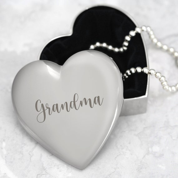 Engraved Grandma Heart Silver Trinket Gifts Ideas Presents For Her  Jewellery Ear Rings Bracelets Birthday Christmas Mothers Day