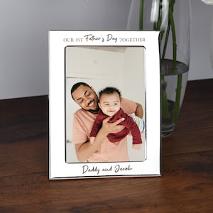 Personalised Our 1st Father&#39;s Day Together 4x6 5x7 Photo Frame Picture Gifts Ideas For Dad New Daddy Baby Babies Frames Presents