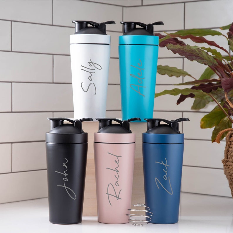 Personalised Large Name Protein Shaker Bottle Gifts Ideas For Gym Lover Workout Work Out Water Includes Metal Shaker Ball For Mixing image 1