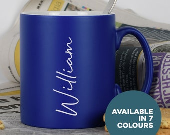 Personalised Name Satin Mug Laser Engraved Gifts Ideas Presents For Mum Dad Birthday Christmas Mothers Fathers Day