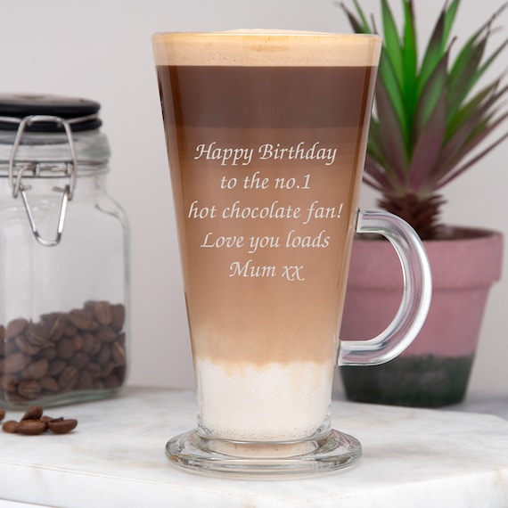 Verre à Thé Thermique 380 Ml Avec Gravure Au Choix – Verre à Café Leonardo Avec Nom – Idée Cadeau Individuelle – Cadeau D'anniversaire – Thé Et Café – Verre à Cappuccino