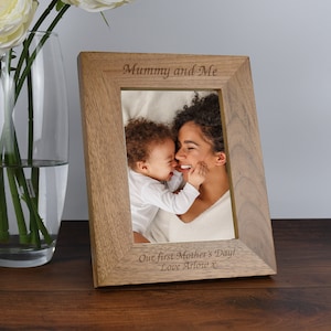 Personalised Mummy and Me Wooden Photo Frame 4x6 5x7 Gifts Ideas & For Mothers Day New Mum Baby Shower NewBorn Baby