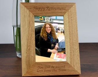 Personalised Any Message Wooden Photo Frame 4x6 5x7 Gift For Wedding Anniversary Birthday Christmas Baby Shower Engraved Keepsake
