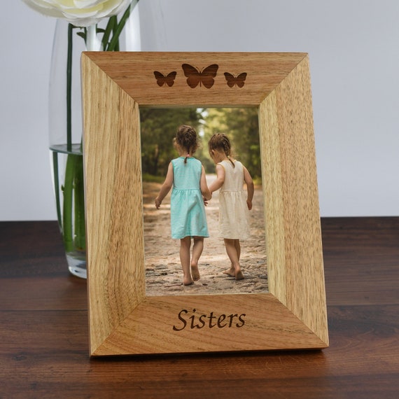 Personalized Picture Frames 4x6 Custom Wood Picture Frames with 2 Photo  Rotating Brown Rustic Photo Frames for Tabletop Desk Mother Father Friend