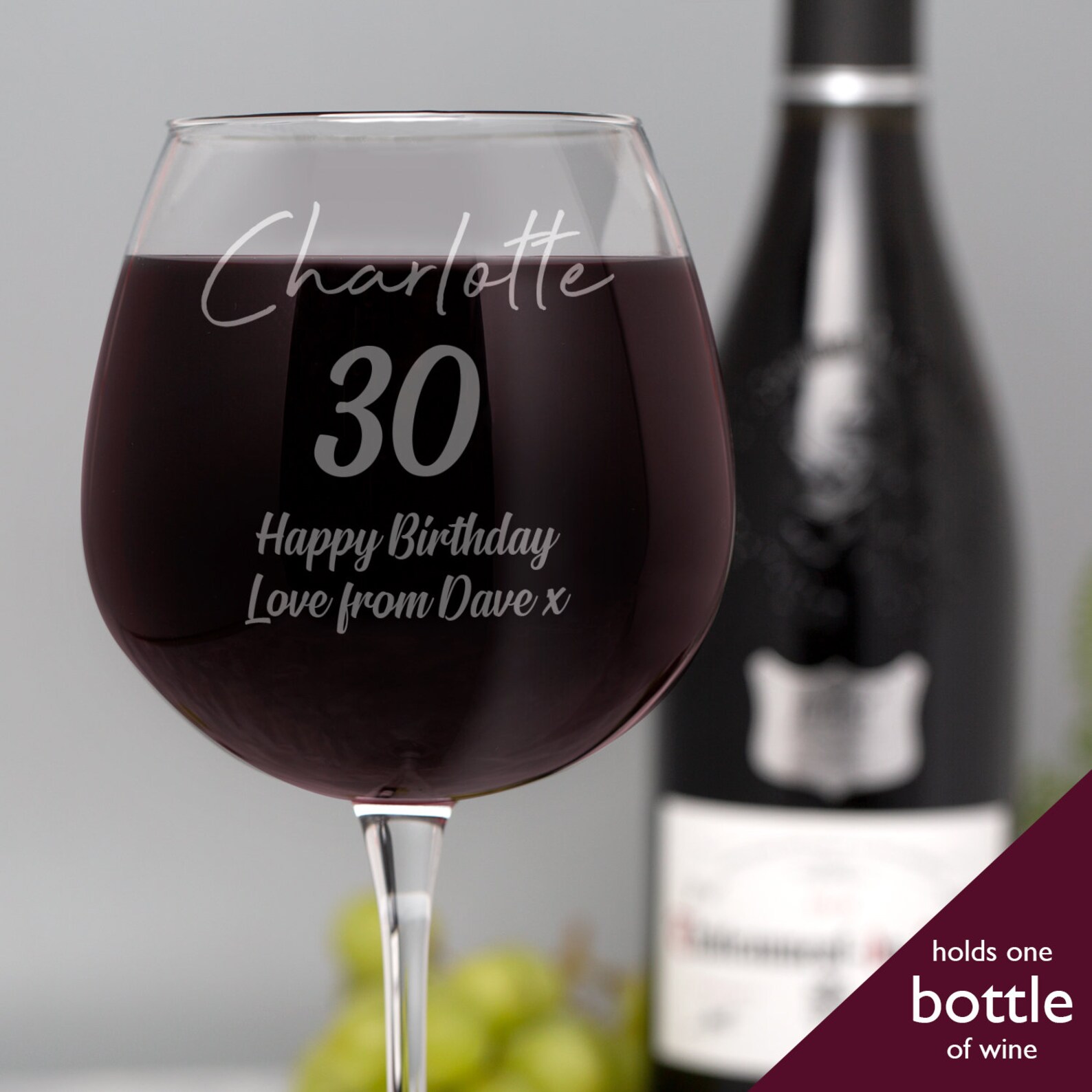 Personalised Bottle Of Wine Birthday Wine Glass Gifts For