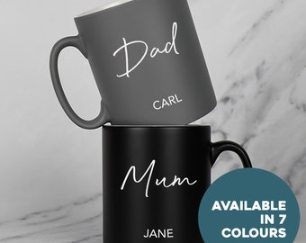 Personalised Mum & Dad Set Of Satin Mug Laser Engraved Gifts Ideas Presents For Mummy Daddy Birthday Christmas Mothers Fathers Day