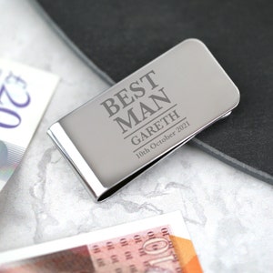 Personalised Best Man Money Clips Gifts Ideas For Notes Weddings Thank You Presents Tokens Keepsakes