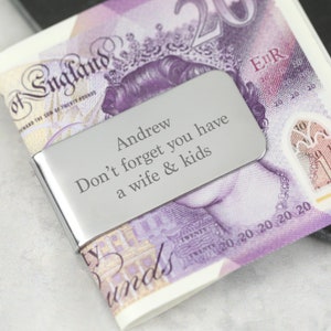 Personalised Any Message Money Clips Gifts Ideas For Notes Dad Fathers Day Christmas Birthday Royal Bank Of Dad Daddy Grandpa Mens