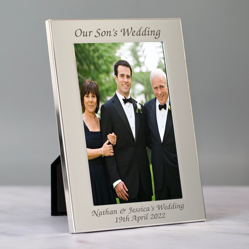 Personalised On Our Sons Son's Wedding Day Photo Picture Frame Gifts Ideas For Mother and & Father Of The Groom Presents Keepsakes image 9