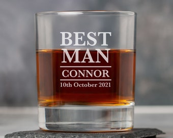 Personalised Best Man Tumblers Whisky Glass Gifts Ideas Presents For Wedding Favours Thank You Gifts Presents Tokens Him Mens