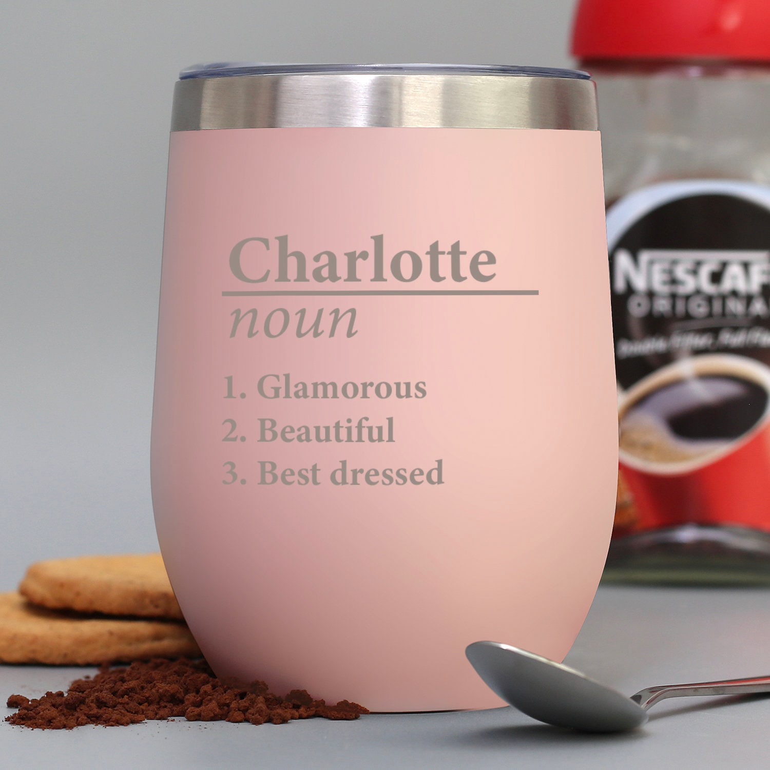 Personalised Name Definition Thermos Travel Cup Laser Engraved Gifts Ideas Presents For Mum Dad Birthday Christmas Mothers Fathers Day