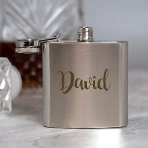 Personalised Name 3oz Hip Flask Gifts Ideas For Him Her Mum Dad Birthday Christmas Fathers Day 18th 21st 30th 40th 50th Vodka Whiskey Gin
