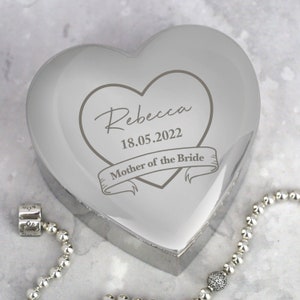 Caja de baratijas de corazón personalizada para la madre de la novia regalos bodas favores ideas presenta fichas de agradecimiento