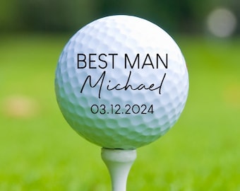 Ideas de regalos de boda personalizados con pelotas de golf para amantes del golf. Favores de agradecimiento para padrinos de boda, acomodadores, padrinos de boda, padre de la novia y novio.