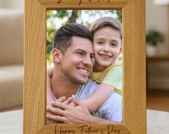 Personalised Daddy And Me Wooden Photo Frame 5x7 4x6 Portrait Landscape Gift Ideas For Father's Day Birthday New Born Daddys Baby
