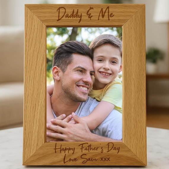 Personalised Daddy And Me Wooden Photo Frame 5x7 4x6 Portrait Landscape  Gift Ideas For Father's Day Birthday New Born Daddys Baby