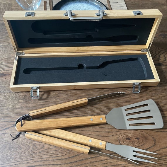 Bamboo 4 Piece Kitchen Tool Set  Personalized Grilling & Utensils