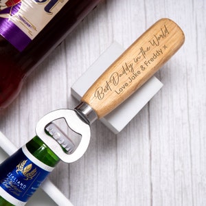 Personalisierte beste Papa der Welt Bier Flaschenöffner Holzgriff Geschenke Ideen für Geburtstag Weihnachten Vatertag