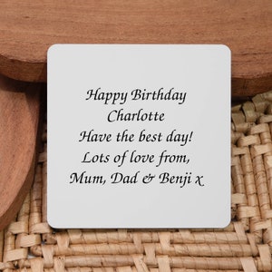 Personalised Any Message Square Round Acrylic Coaster Gifts Ideas For Christmas Mothers Day Fathers Day Birthdays UV Printed
