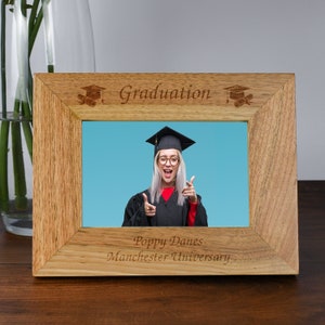 Personalised Graduation Wooden Photo Frame 7x5 6x4 Landscape Gifts Ideas & For a graduation gift graduate degree School leavers celebration
