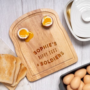 Personalised Breakfast Board Dippy Eggs & Soldiers Bread Toast Gifts Presents Ideas For Son Daughter Children Kids image 2