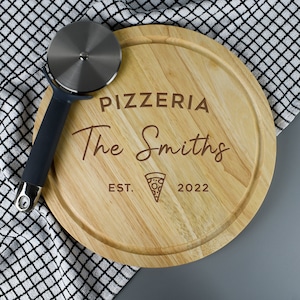 Personalised Pizzeria Large Round Pizza Board Chopping Gifts Ideas For Birthday Christmas Fathers Day Lover Lovers New Home House Warming image 2