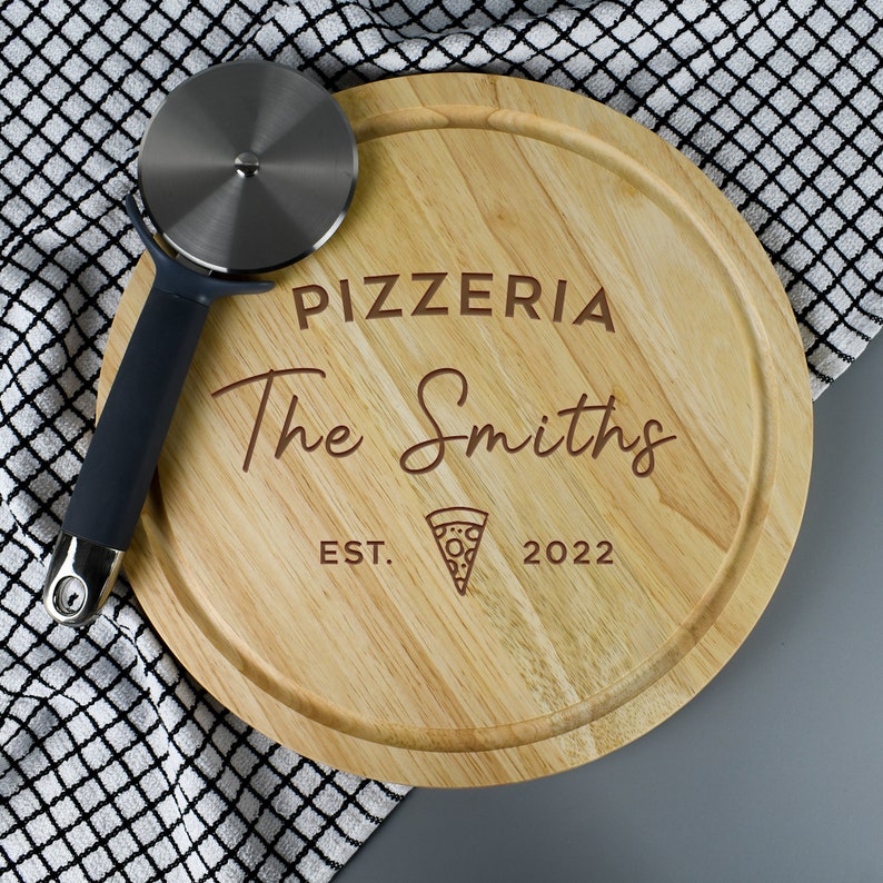 Personalised Pizzeria Large Round Pizza Board Chopping Gifts Ideas For Birthday Christmas Fathers Day Lover Lovers New Home House Warming image 2