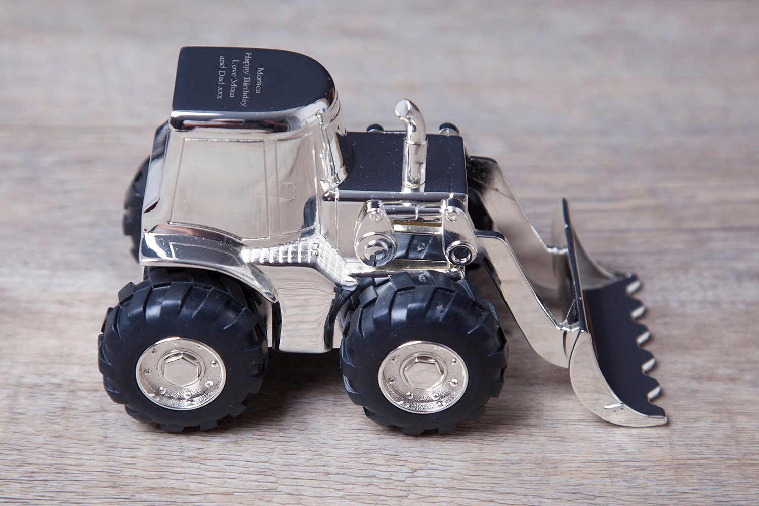 Personalised Silver Digger Truck Tractor Money Box For Boys Etsy