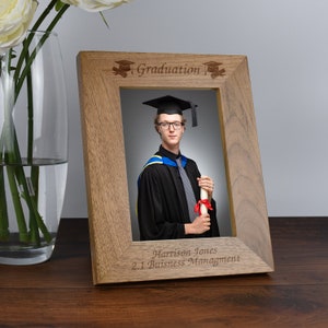 Personalised Graduation Wooden Photo Frame 4x6 5x7 Gifts Ideas & For a graduation gift graduate degree masters School leavers celebration