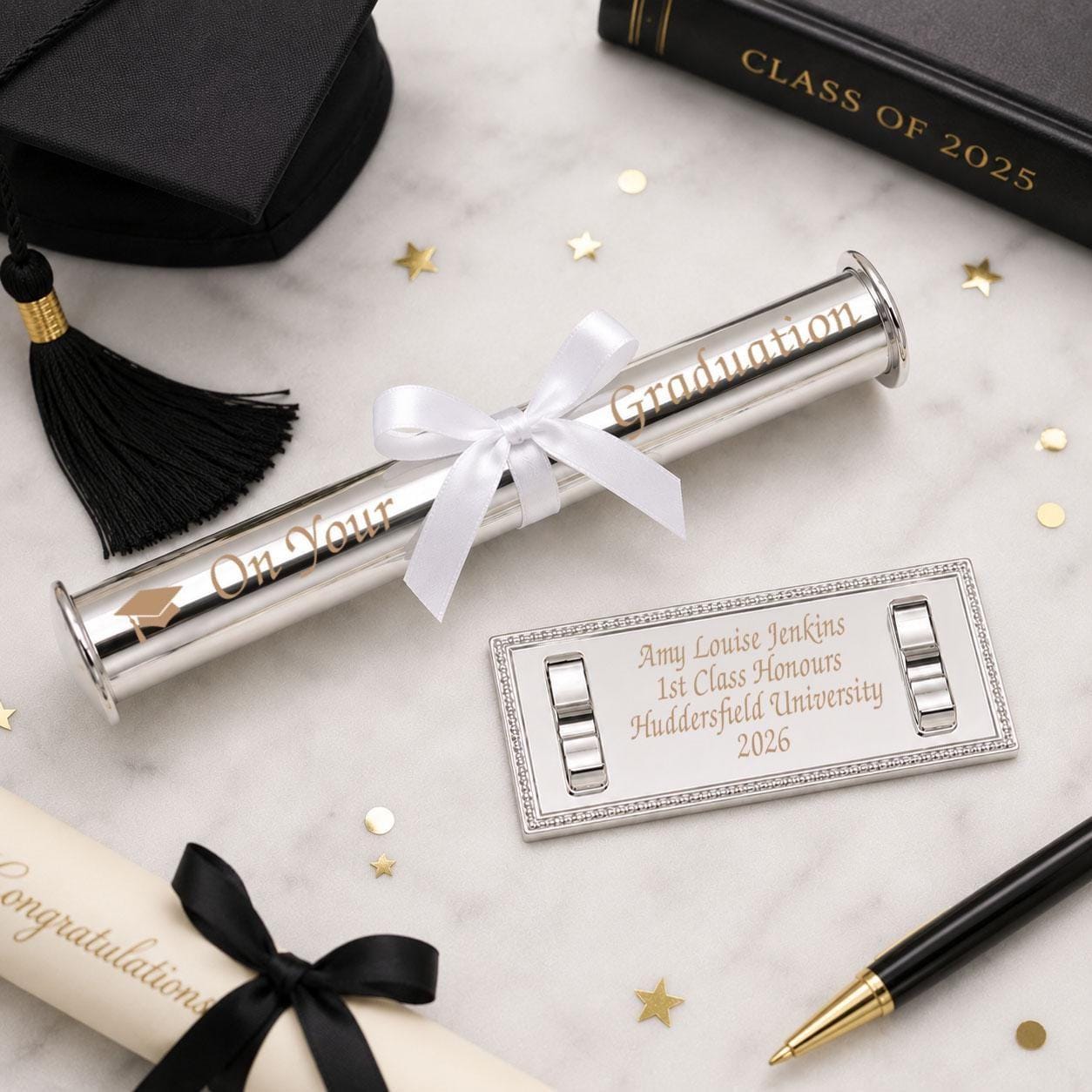 Personalised Engraved Graduation Certificate Holder For Diploma In Gift Box Gifts Ideas For Degree 1st Class 2nd Honours University Graduate