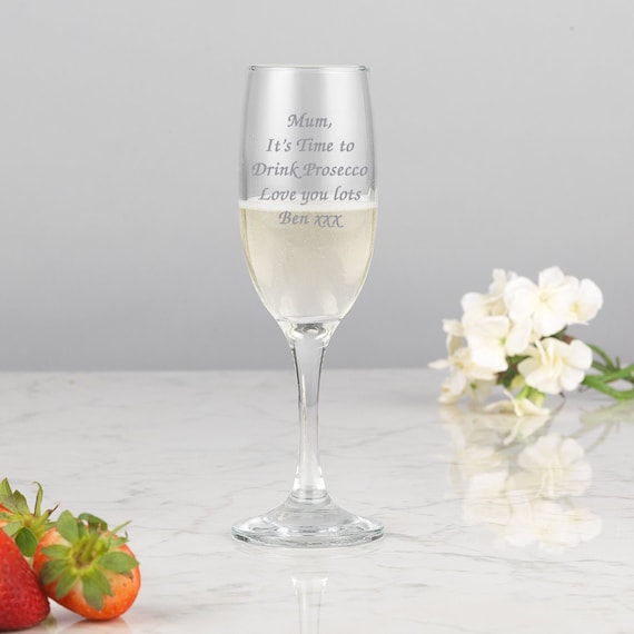 Personalised Engraved Champagne Flute, Personalised Prosecco Glass