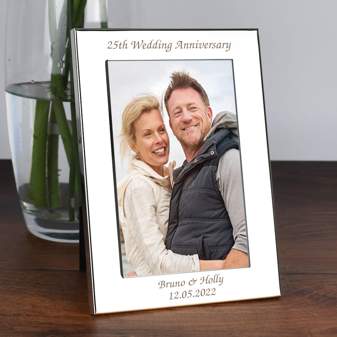 Personalised 25th Wedding Anniversary Silver Photo Frame Gifts Ideas
