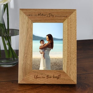 Personalised Our First Mother's Day Together Wooden Photo Frame 4x6 5x7 Gifts Ideas & For Mothers Day New Baby New Mum Mummy 1st