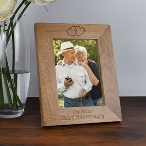 Perle Jahrestag Holz Fotorahmen 4 x 6 5 x 7 Geschenke Ideen & für Hochzeitstag 30. Hochzeitspaar