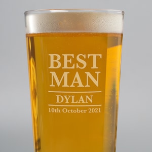 Vaso de pinta personalizado para el padrino, regalos de boda, ideas de regalos de agradecimiento, padre del novio, acomodador, padrino, regalos de novia, fichas