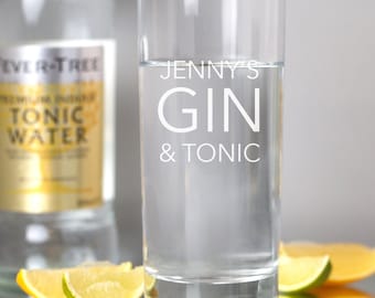 Vaso Highball personalizado, ideas de regalo para gin tonic, regalos para él, hombres, papá, Navidad, madre, día del padre