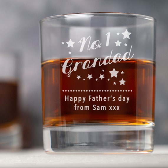 Personalised Engraved WHISKY GLASS FATHERS DAY DAD DADDY PAPA GRANDAD 