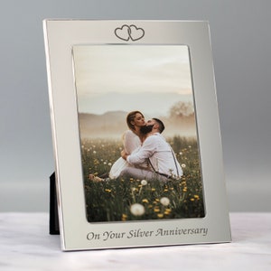 Personalised Silver Wedding Anniversary Photo Frame 25th Gift Ideas for ...